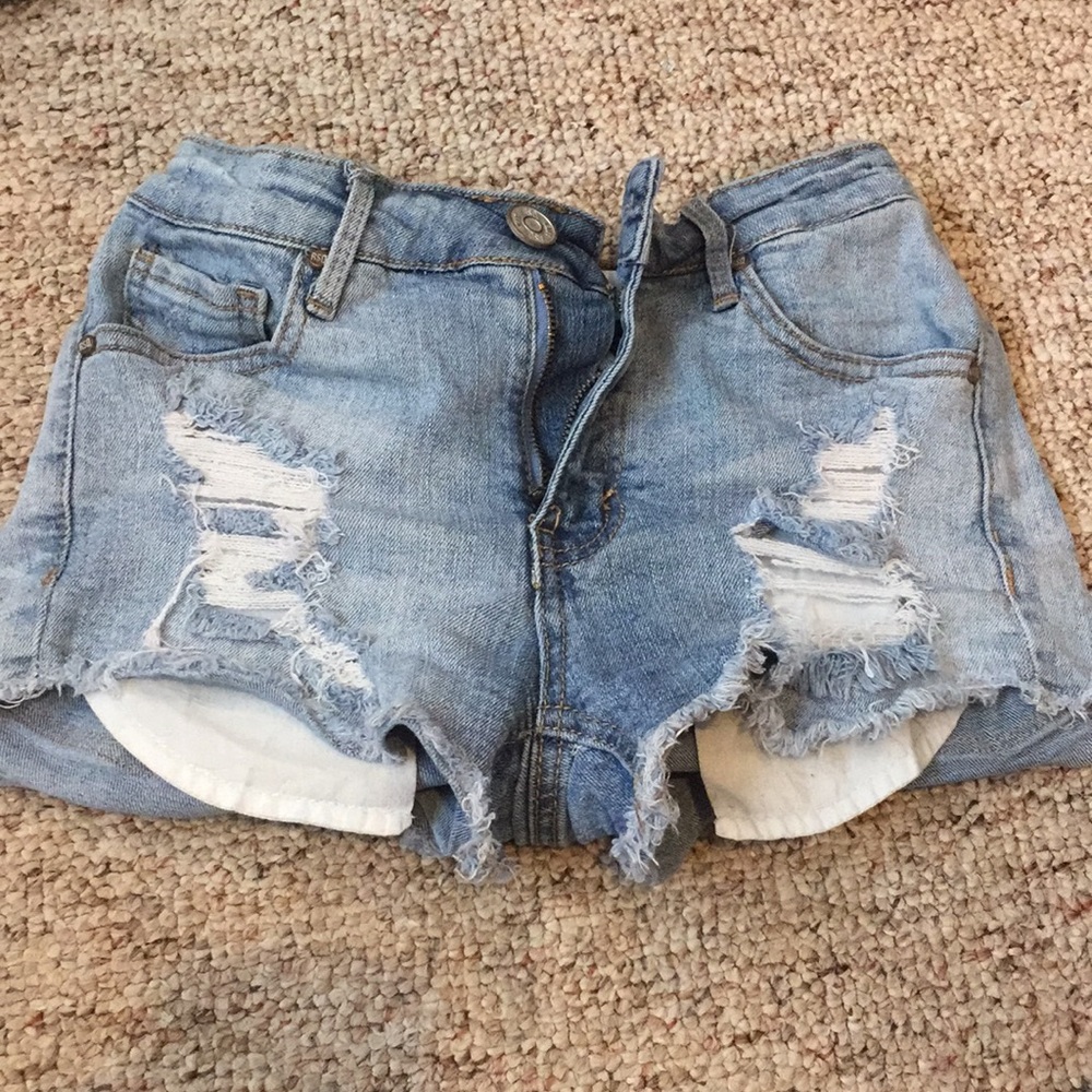Light wash shorts